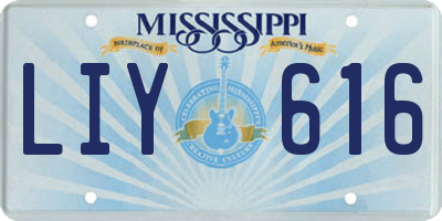 MS license plate LIY616