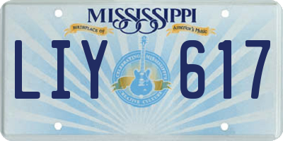 MS license plate LIY617