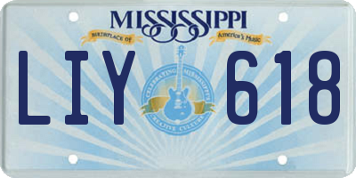 MS license plate LIY618