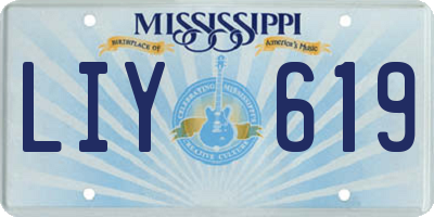 MS license plate LIY619
