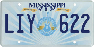 MS license plate LIY622