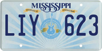 MS license plate LIY623