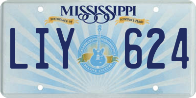 MS license plate LIY624
