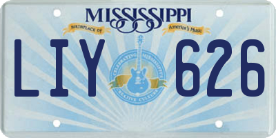 MS license plate LIY626