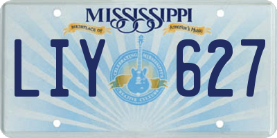 MS license plate LIY627
