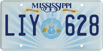 MS license plate LIY628