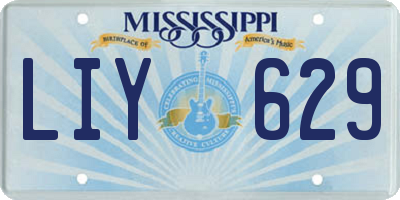 MS license plate LIY629