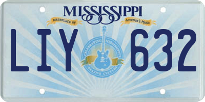 MS license plate LIY632