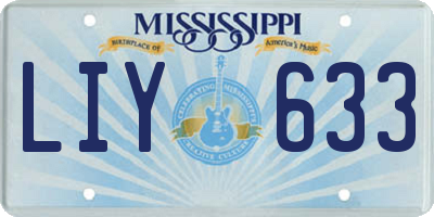 MS license plate LIY633
