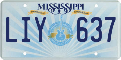 MS license plate LIY637