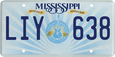 MS license plate LIY638