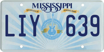 MS license plate LIY639