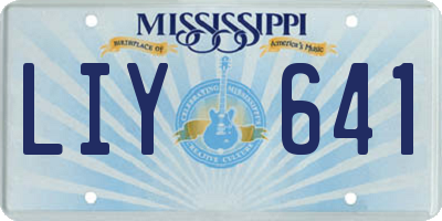 MS license plate LIY641