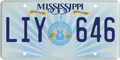 MS license plate LIY646