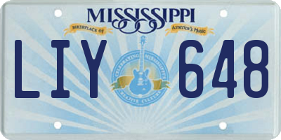 MS license plate LIY648