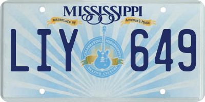 MS license plate LIY649