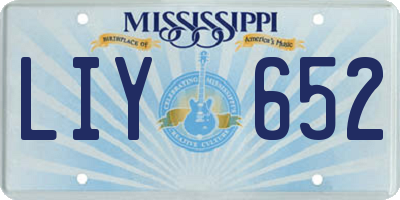 MS license plate LIY652