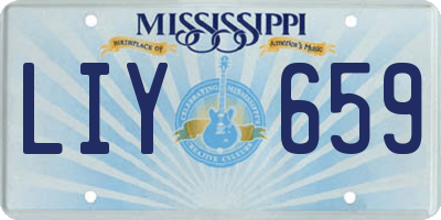 MS license plate LIY659