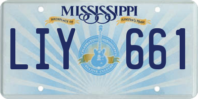 MS license plate LIY661