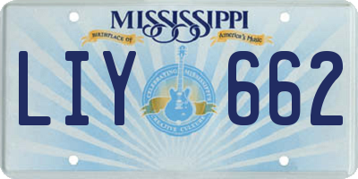 MS license plate LIY662