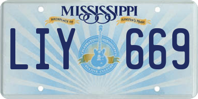 MS license plate LIY669