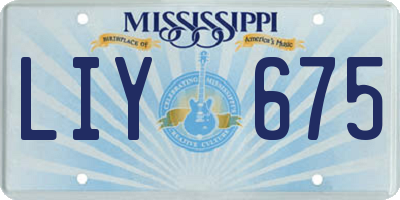 MS license plate LIY675