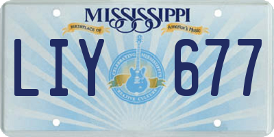 MS license plate LIY677