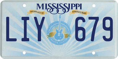 MS license plate LIY679