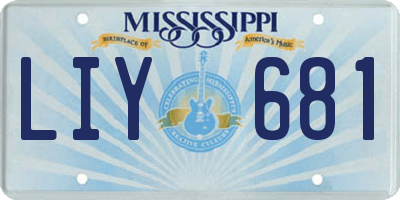 MS license plate LIY681