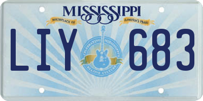 MS license plate LIY683