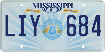 MS license plate LIY684