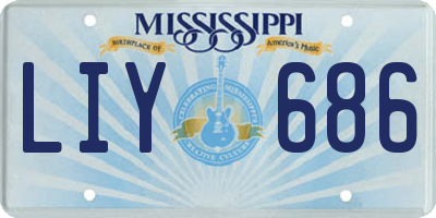MS license plate LIY686