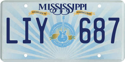 MS license plate LIY687