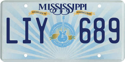 MS license plate LIY689
