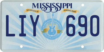 MS license plate LIY690