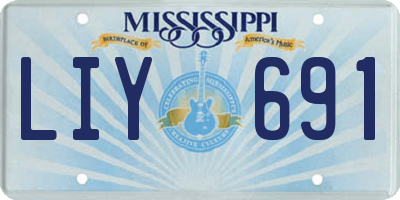 MS license plate LIY691