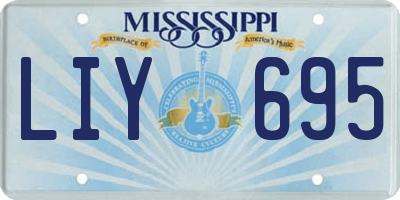 MS license plate LIY695