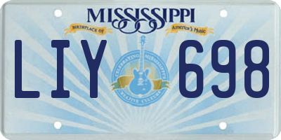 MS license plate LIY698