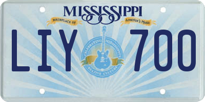 MS license plate LIY700