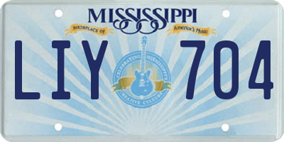 MS license plate LIY704