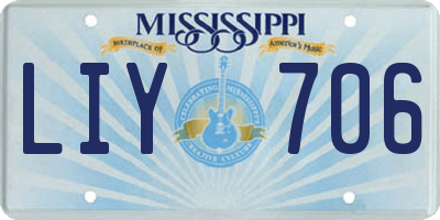 MS license plate LIY706