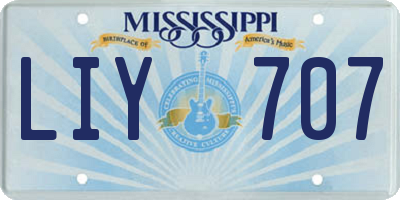 MS license plate LIY707