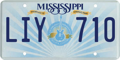 MS license plate LIY710