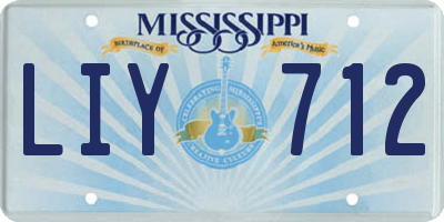 MS license plate LIY712