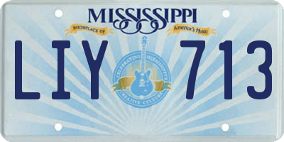 MS license plate LIY713
