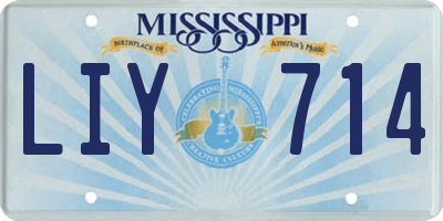 MS license plate LIY714