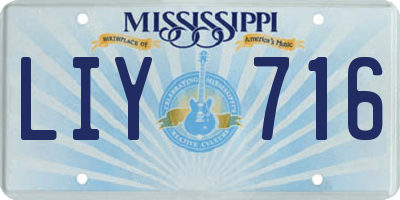 MS license plate LIY716