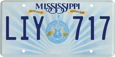 MS license plate LIY717