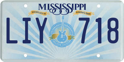 MS license plate LIY718