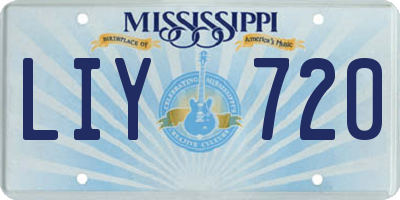 MS license plate LIY720